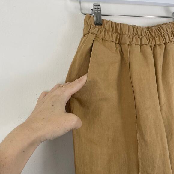 Chloe Stora Trousers Straight Leg With Pockets Color Tan Size 36 OR SMALL - Picture 4 of 9